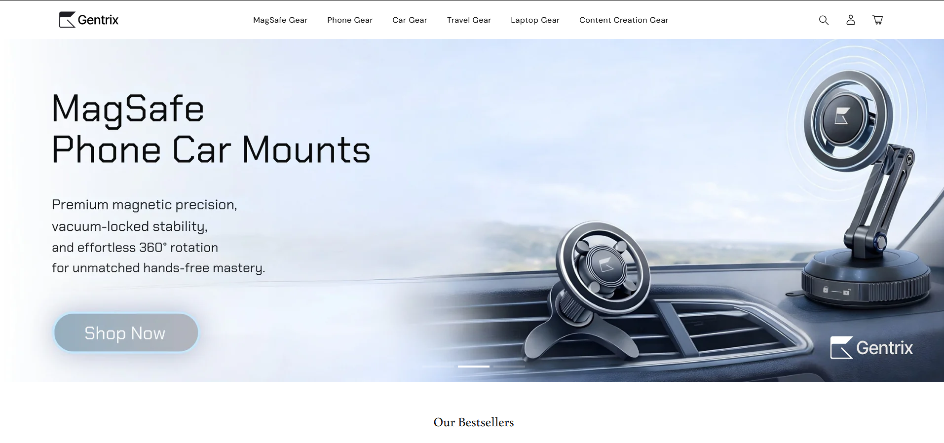 Gentrix Shopify desktop storefront placeholder